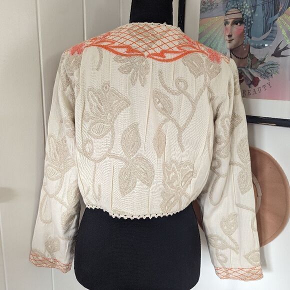 Soft Surroundings XS Cropped Jacket Boho Western Coastal Cowgirl Prairirecore - Picture 8 of 13